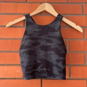 ATHLETA Women's Black Gray Camp Cropped Racerback Tank Size XS